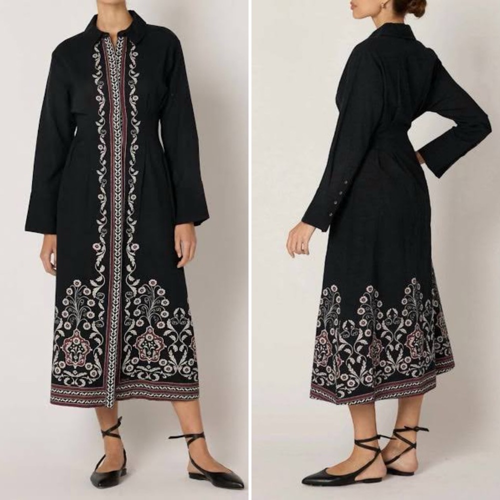 Cleobella Mirela Midi Dress In Cardamon Black - Small